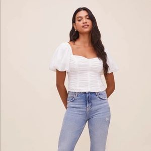 ASTR The Label Tenley Puff Sleeve Top NWOT